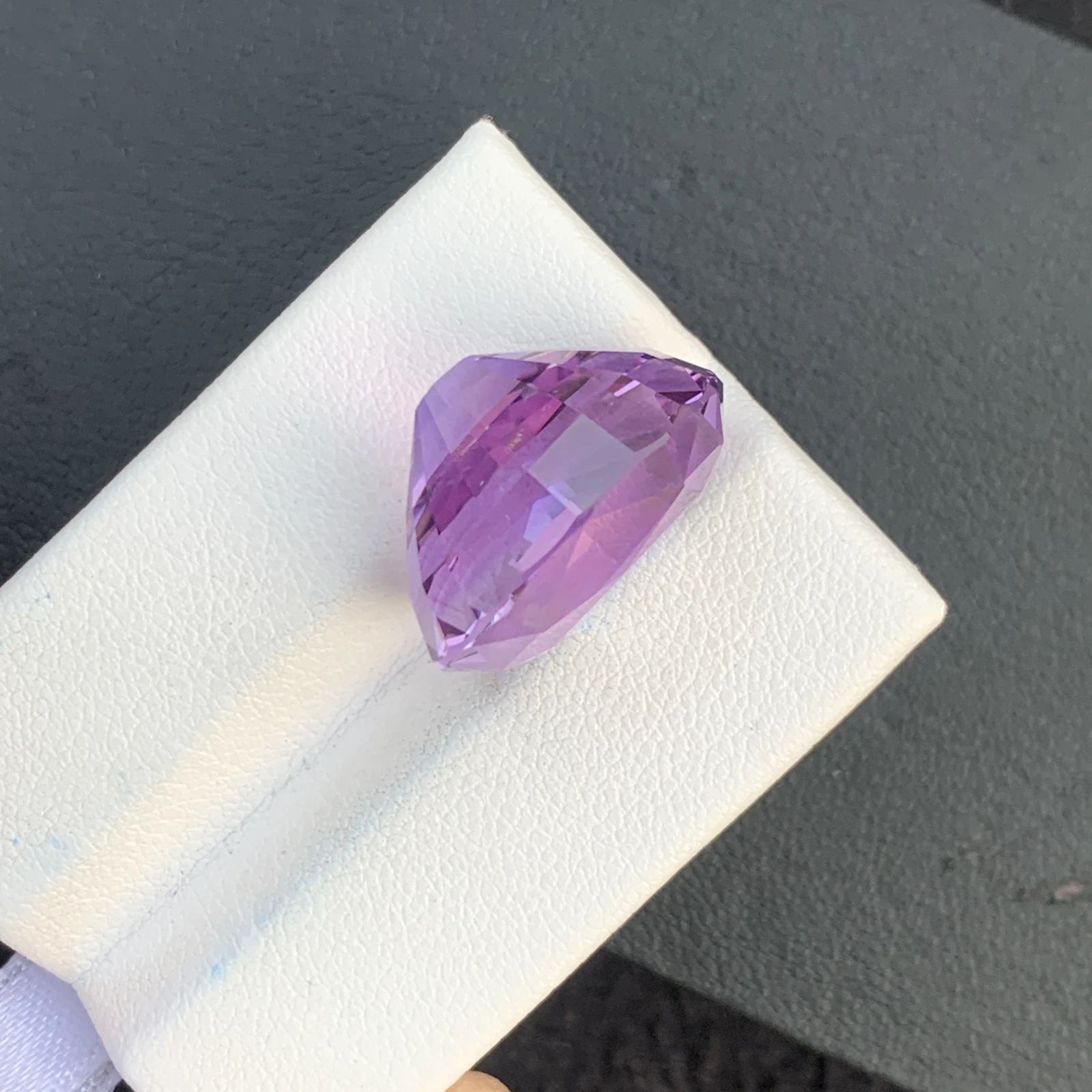 Faceted Cut 21.75 Carat Natural Lavender Amethyst Cushion Faceted Loose Gemstone — view 1